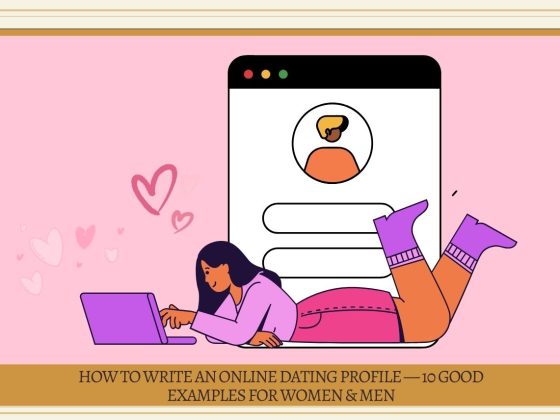 A playful illustration of a young woman lying down and using her laptop, indicative of tips for crafting captivating online dating profiles.